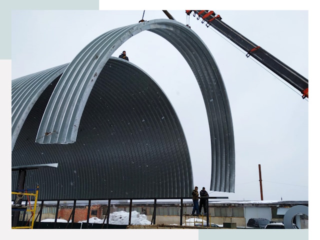 Полукруглые ангары в Касимове